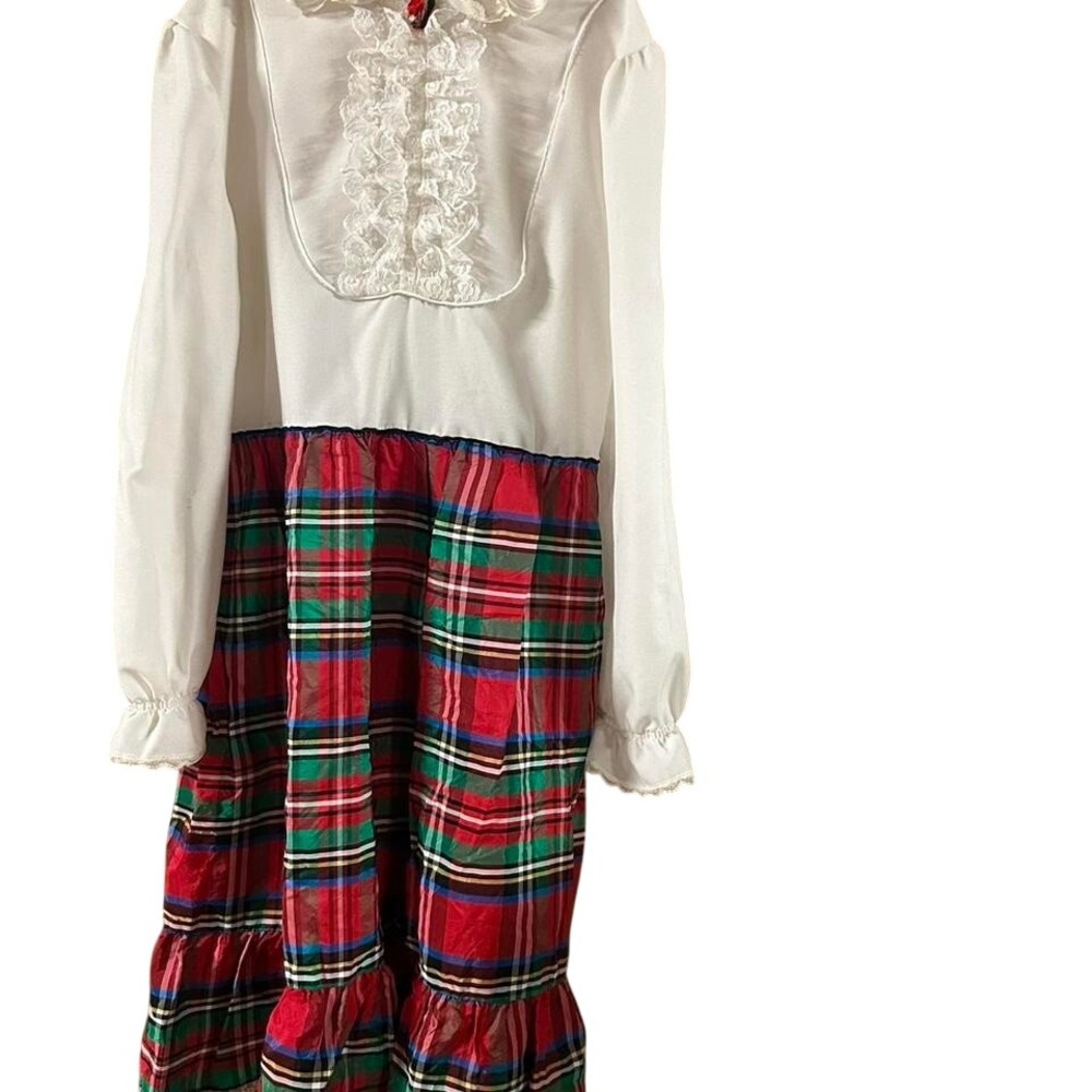 WOMENS TRUE VINTAGE TARTAN PRAIRIE STYLE DRESS‎ SIZE SMALL - Picture 2 of 3